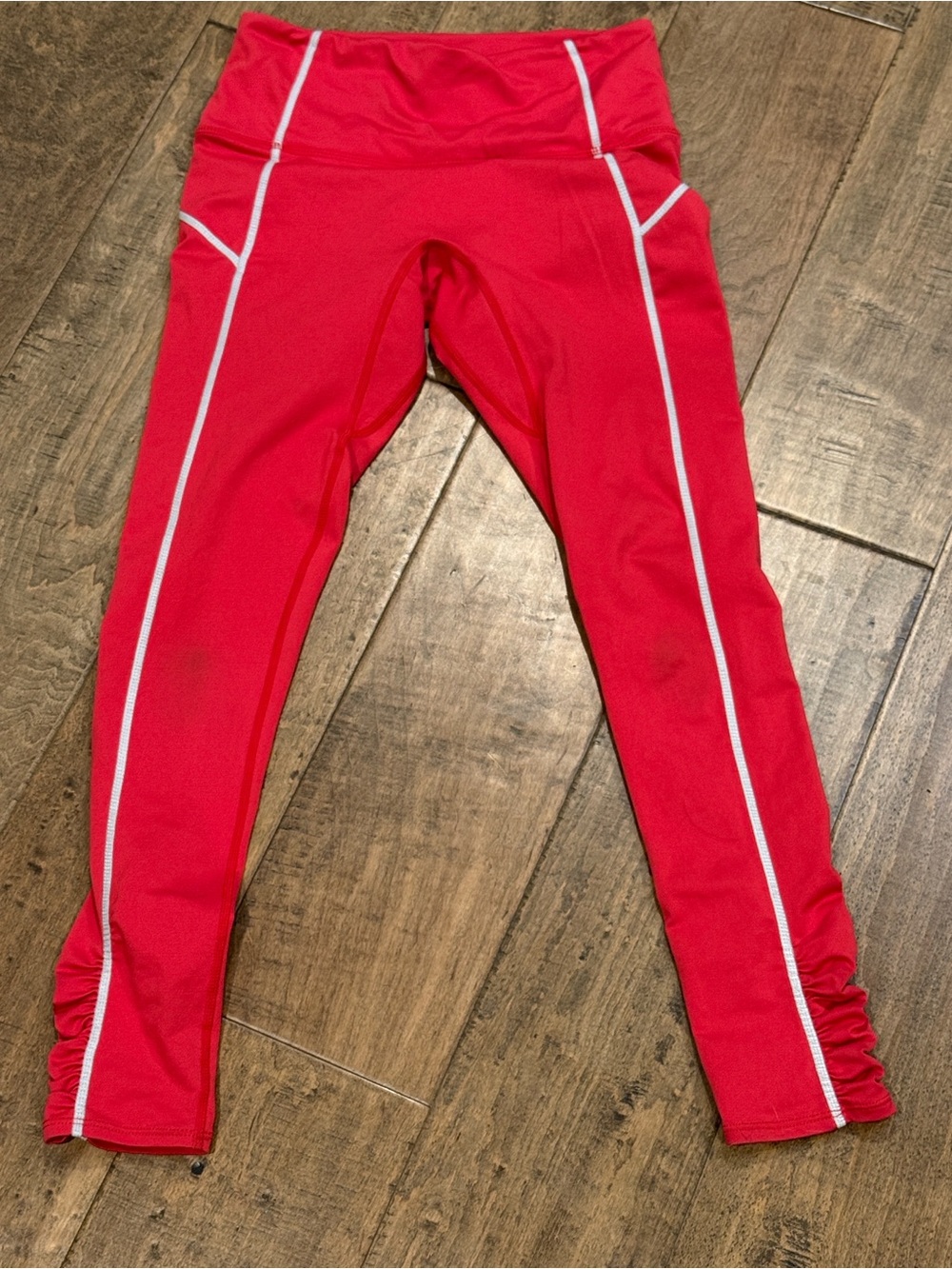 Free People Red Leggings with White Piping